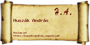 Huszák András névjegykártya